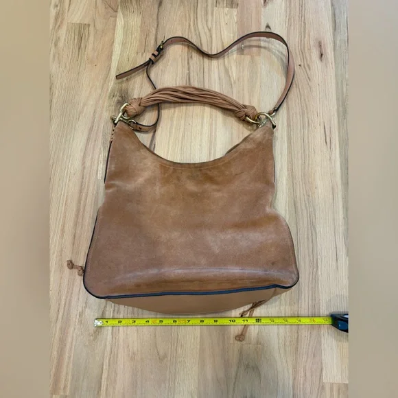 Stuart Weitzman brown suede leather shoulder or crossbody bag - Picture 6 of 13